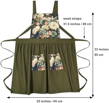 Aprons for Women with Pockets, Vintage Pinafore Apron for Kitchen