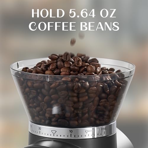 AYCHIRO Electric Conical Burr Coffee Grinder, 30 Settings, Black