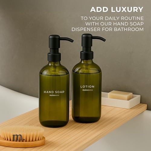 MaisoNovo 2-Piece 16.9oz Green Soap Dispensers