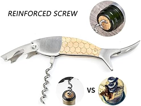 Unique Fish Corkscrew, Professional Waiters Corkscrew Wine Key Bottle
