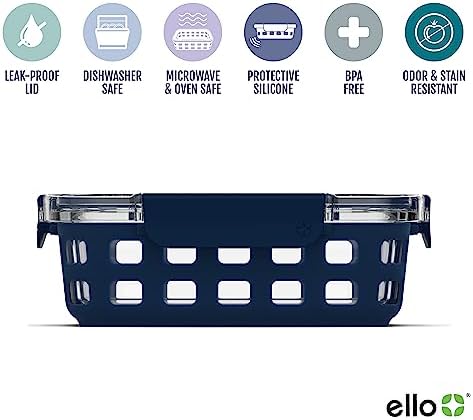 Ello Duraglass Mixed Meal Prep Sets Leak-Proof Glass Food Storage