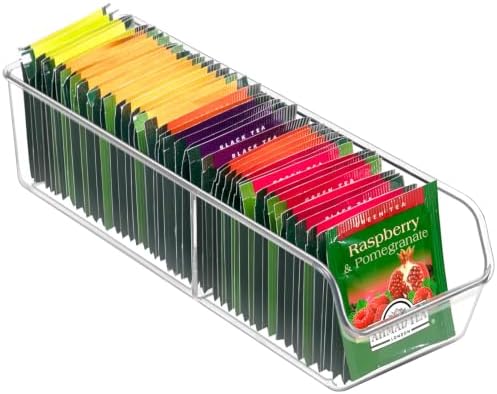 FUCDTEFC Tea Bag Organizer, Tea Bag Holder Box Storage Bin, Clear Tea