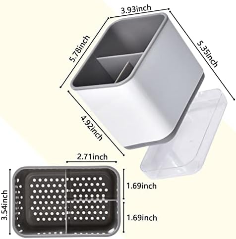 Utensil Holder Cutlery Drainer Sink Caddy, Grey
