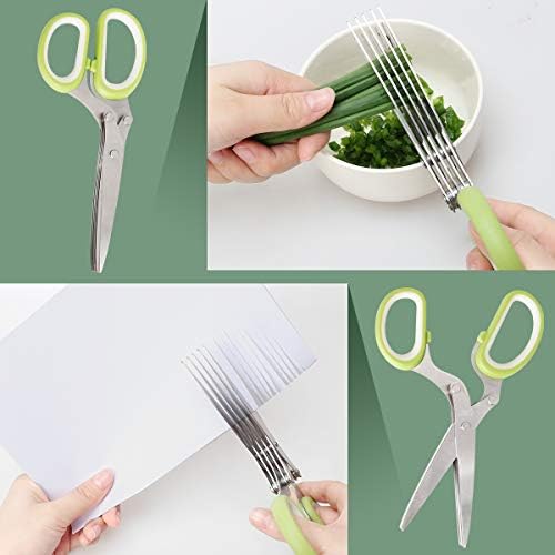 Luxiv Herb Scissors And Stripper Set, 5-Blade Stainless Steel Kitchen