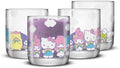 JoyJolt Hello Kitty & Friends Rainbow Short Drinking Glasses, Lowball