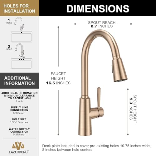 Lava Odoro Pull Down Kitchen Faucet KF241-CB
