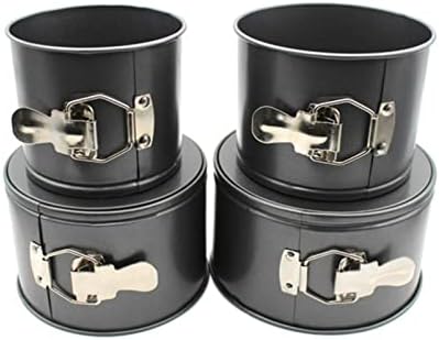 4 pcs Springform Pan Set, 4 5 6 7 inches Round Cake Tin with Removable