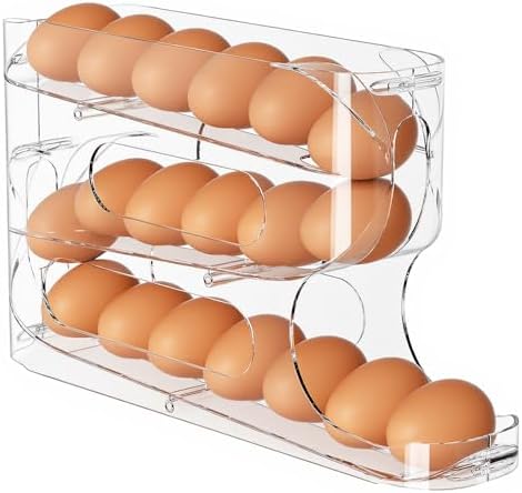 Sotfamily Clear FIFO Egg Holder for Fridge, 18 Count