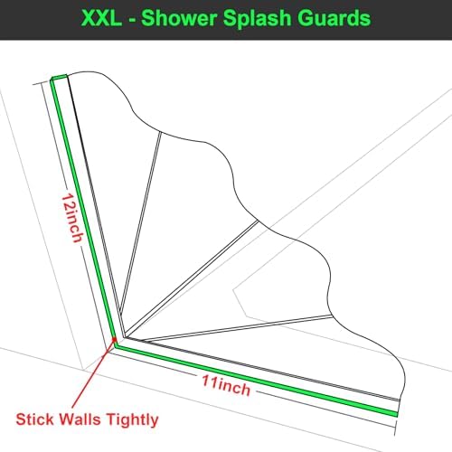 Silicone Shower Splash Guard XXL - Clear bathtub corner splash guard