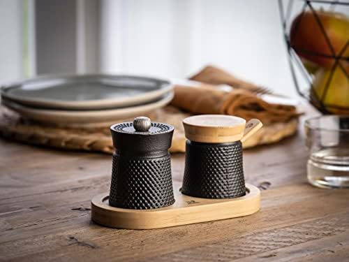Peugeot Bali Pepper Mill and Salt Cellar Set, 3in, Black