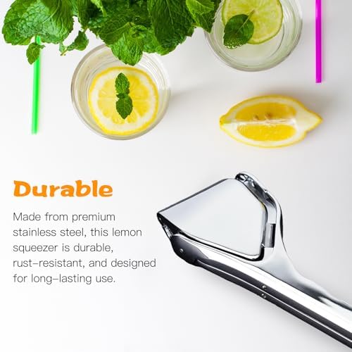 Stainless Steel Lemon Squeezer with Built-in Strainer
