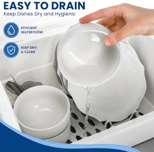 Plastic Dish Drying Rack with Clear Cover Lid, Dust-Proof