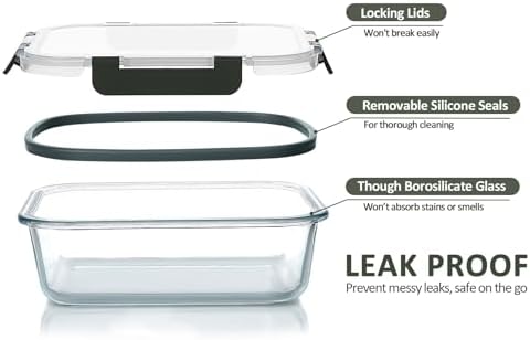 M MCIRCO 80 oz & 36 oz Glass Food Storage Containers