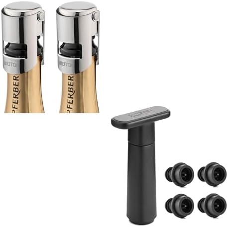 WOTOR Wine Saver Vacuum Pump with 4 Stoppers, Wine Stopper, Wine