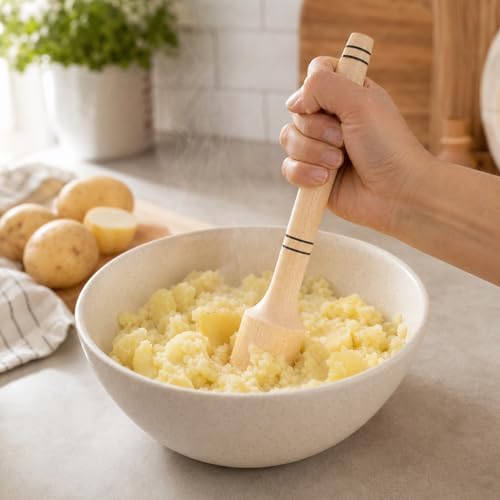 Wooden Potatoes Masher - Mashed Potato Masher, Handcrafted from