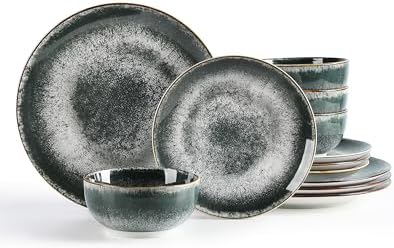 Sweejar Dinnerware Sets Service for 4,12 pcs Porcelain Plates and