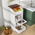 Patiorama Wood Potato and Onion Storage Bin Box, Bread Box, 2 Doors