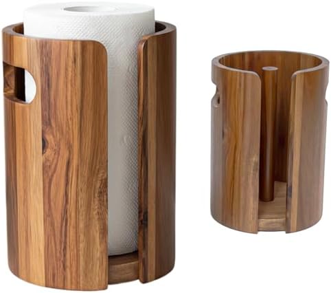 Acacia Wood Paper Towel Holder, Countertop