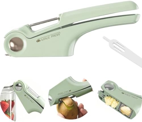 4 in 1 Garlic Press and Slicer (Green)