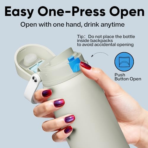 Insulated Water Bottle with Straw - Encool Stainless Steel Water