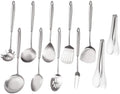 18/10 Stainlss Steel Kitchen Utensils Set, 11 Pcs Long Stainless Steel