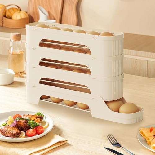 Fridge Egg Holder Multi Tier Rolling Egg Dispenser Fridge Storage Rack