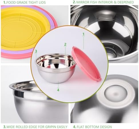 Leidawn 25-Piece Colorful Mixing Bowls with Lids Set