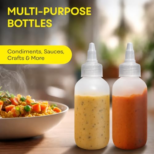 BRIGHTFROM Condiment Squeeze Bottles - 4 OZ Squirt Empty Bottles