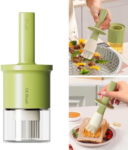 YARRAMATE Oil Dispenser with Brush, 300ml, Green