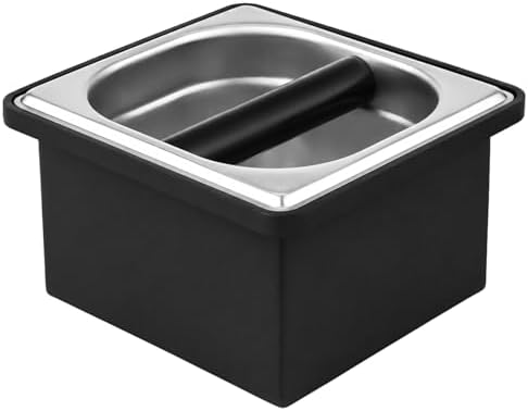 Espresso Knock Box, Stainless Steel Coffee Grounds Bin