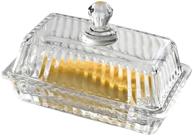 Crystal Butter Dish with Lid – Elegant Heavy Duty Covered Butter
