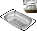 Over Sink Colander, Expandable Stainless Steel Basket with Handle Fine