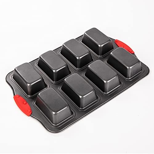 2 Packs 8 Cavity Non-Stock Mini Loaf Pan with Silicone Handle, Mini