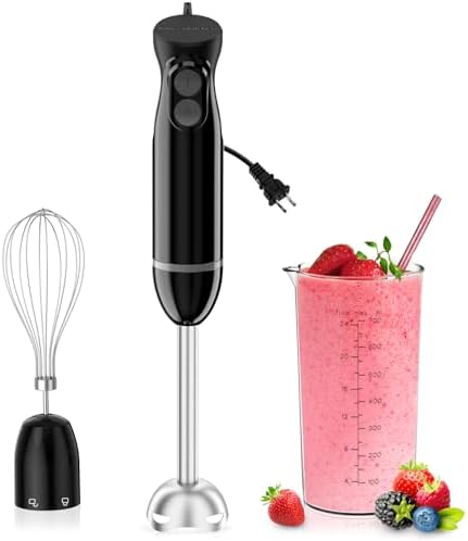 Bonsenkitchen 3-in-1 Immersion Blender Handheld with 2 Mixing Speed