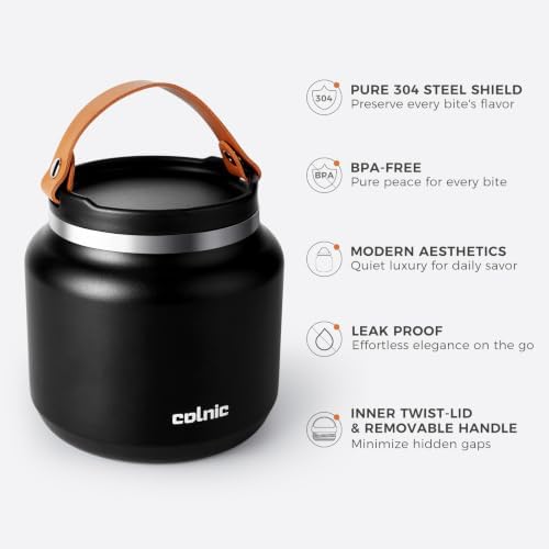Vacuum Insulated Food Jar Wide Mouth Food Thermo丨24oz丨Matte Black
