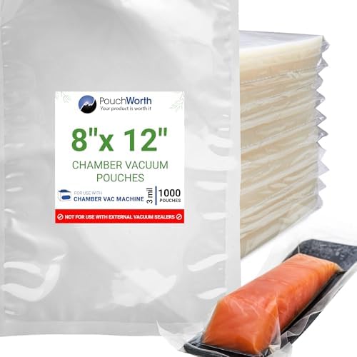 1,000 Pack 8" x 12", 3 mil Chamber Vacuum Sealer Bags