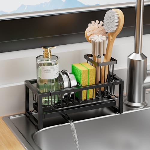Stainless Steel Kitchen Sink Caddy, Black