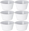 Set of 6 Plastic White Fluted Round Stackable 4 oz Ramekins - Perfect