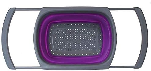 Purple Collapsible Silicone Kitchen Colander/Strainer