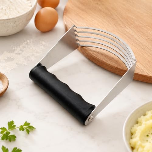 Stainless Steel Pastry Dough Blender and Cutter, Heavy-Duty Baking