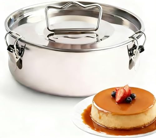8 inch Flan Molds for Baking, Stainless Steel Quesillera Molde De Flan