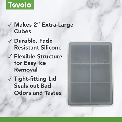 Tovolo Large 2” King Cube Ice Tray with Lid Charcoal Gray Ice Cube