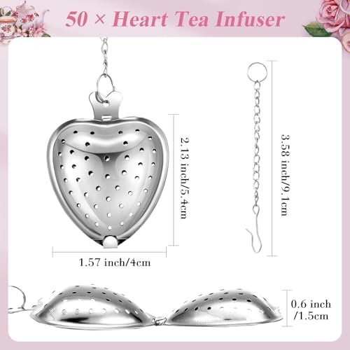 Qinyoung 50 Sets Bridal Shower Tea Party Favors for Guests, Silver
