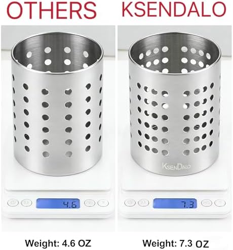 KSENDALO SUS304 Small Stainless Steel Utensil Holder for Countertop