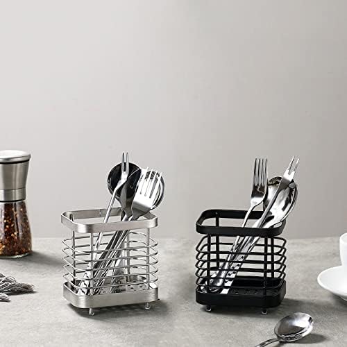 Utensil Holder, Stainless Steel Sink Drying Rack, Silverware Cutlery
