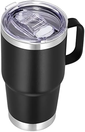 VEGOND 20 oz Tumbler with Handle Lid and Straw, Stainless Steel