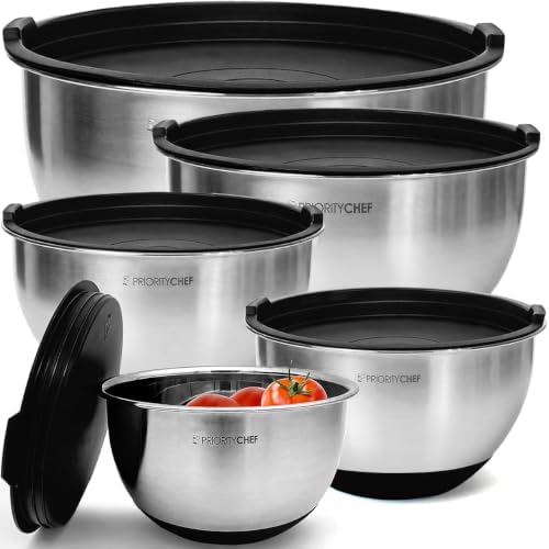 Priority Chef Premium Mixing Bowls With Lids Set, Airtight Lids