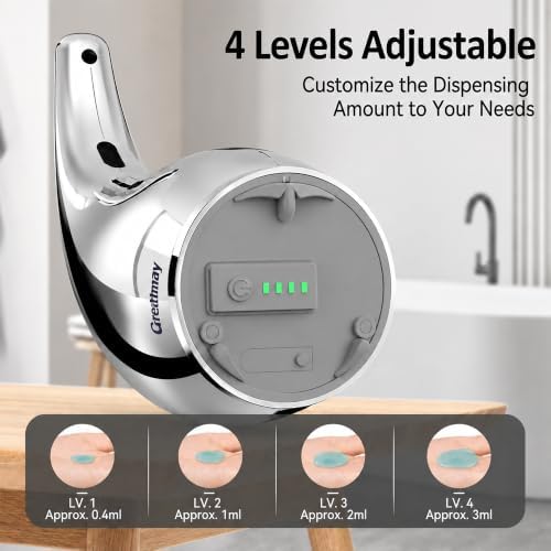 Automatic Soap Dispenser Touchless Rechargeable 10 oz, Silver
