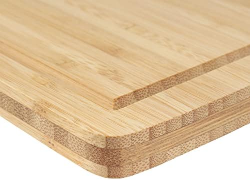BambooMN Brown Large Natural Bamboo Cutting Board with Juice Groove