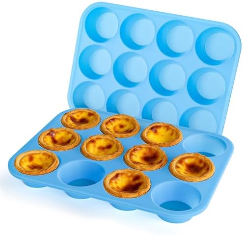 Bangp 12 Cups Silicone Muffin Pan for Baking,2Pack Regular Size